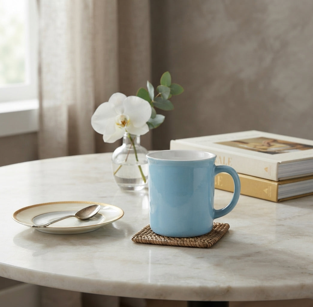 Glossy Sky Blue Coffee Mug