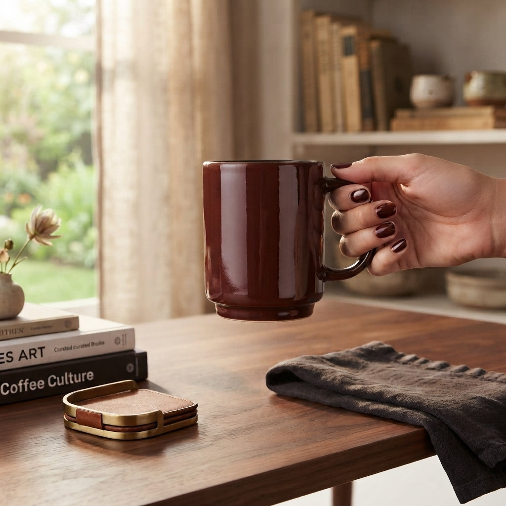 Glossy Maroon Coffee Mug