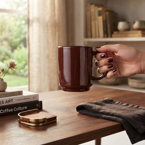 Glossy Maroon Coffee Mug