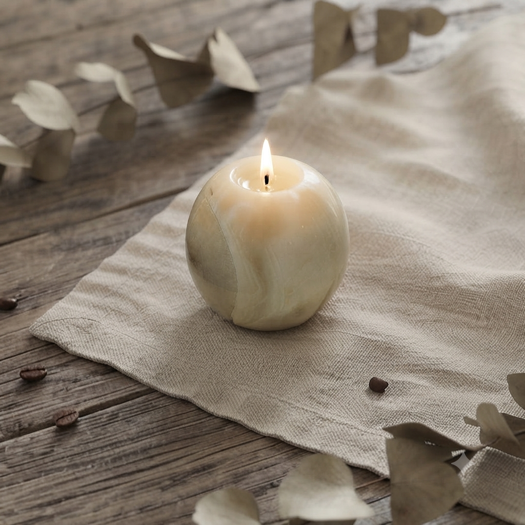Round Marble Candle Holder